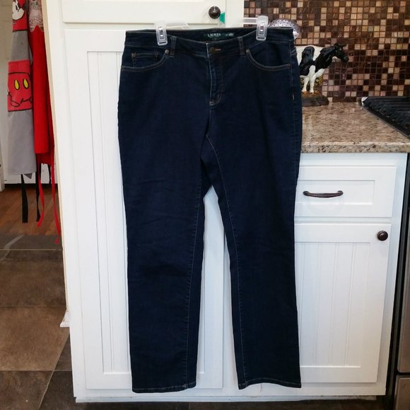 Ralph Lauren Denim - RALPH LAUREN Modern Straight Curvy Dark Wash Jeans